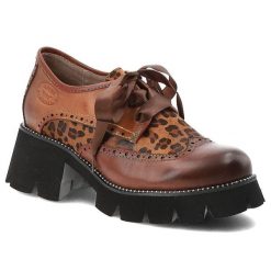 Brązowe Półbuty Laura Vita Eleganckie Buty Damskie. Brązowe półbuty damskie Laura Vita, bez wzorów, z satyny, eleganckie, bez obcasa, bez zapięcia. Za 382.99 zł.