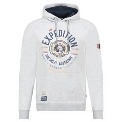 Bluza Geographical Norway GALDEMAR BLENDED GREY DB MEN 100 mieszana szarość. Szare bluzy sportowe męskie Geographical Norway, bez wzorów, bez kaptura. Za 169.00 zł.