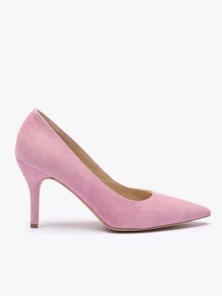 Różowe czółenka w szpic na szpilce. Czerwone czółenka damskie Ryłko, bez wzorów, z gumy, eleganckie, bez obcasa, na szpilce, bez zapięcia. Za 379.99 zł.