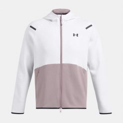 Bluza męska Under Armour Unstoppable Fleece Full Zip HD. Białe bluzy męskie Under Armour, m, bez wzorów, bez kaptura, trekkingowe. Za 465.30 zł.
