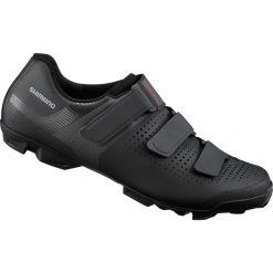 Buty rowerowe MTB - SH-XC100, czarne. Czarne buty sportowe męskie Shimano, ze skóry, bez zapięcia, rowerowe. Za 449.00 zł.