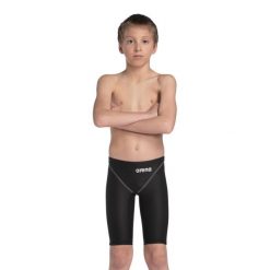 Strój startowy Arena POWERSKIN ST NEXT JAMMER JUNIOR BLACK 8-9. Czarne kąpielówki dla chłopców Arena, bez wzorów, z tkaniny. Za 299.00 zł.