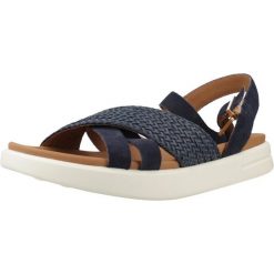 Sandały GEOX D XAND 2S Niebieski. Niebieskie sandały damskie Geox, bez wzorów, ze skóry, bez obcasa, bez zapięcia. Za 352.99 zł.