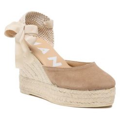 Espadryle Manebi. Brązowe klapki damskie Manebi, bez wzorów, bez obcasa, bez zapięcia. Za 349.99 zł.