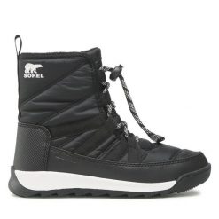 Śniegowce Sorel. Czarne buty zimowe chłopięce Sorel, bez wzorów, bez zapięcia. Za 439.00 zł.