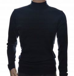 Sweter męski z półgolfem ze stójką półgolf z wełny wełniany M granat 1701. Bluzy męskie Selantino, m, bez wzorów, z wełny, bez kaptura. Za 151.28 zł.