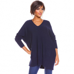 Sweter "Lolita" w kolorze granatowym. Niebieskie swetry damskie So Cachemire, z kaszmiru. W wyprzedaży za 186.95 zł.