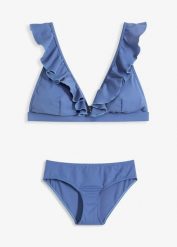 Bikini (komplet 2-cz.). Niebieskie bikini damskie bonprix, bez wzorów. Za 129.99 zł.
