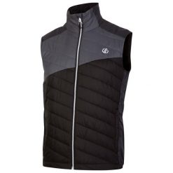 Kamizelka turystyczna męska Touring. Czarne kurtki męskie Dare 2b, m, bez wzorów, z puchu, bez kaptura. W wyprzedaży za 344.00 zł.