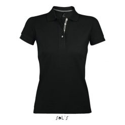 Damska koszulka polo Sol's Portland. Czarne koszulki sportowe damskie SOL'S, s, bez wzorów, z materiału, bez kołnierzyka, bez ramiączek. Za 114.80 zł.