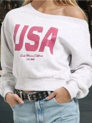 Bluza crewneck z napisem - szary. Szare bluzy damskie Sinsay, l, bez wzorów, bez kaptura. Za 39.99 zł.