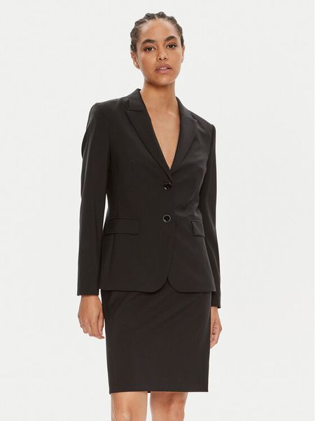 Boss Marynarka Juleah 50490035 Czarny Regular Fit. Czarne żakiety damskie Boss, bez wzorów, z wełny. Za 1,528.99 zł.