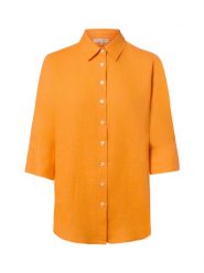 Marie Lund bluzka lniana Kobiety len pomarańczowy, 38. Brązowe bluzki damskie Marie Lund, bez wzorów, ze lnu, eleganckie, bez kołnierzyka, bez ramiączek. Za 249.95 zł.