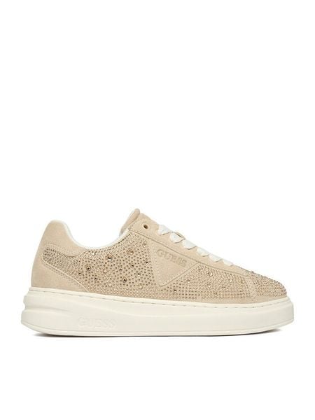 Guess Sneakersy EO-25KC1006 Beżowy. Brązowe buty sportowe dziewczęce Guess, z aplikacjami, ze skóry, bez zapięcia. Za 210.99 zł.