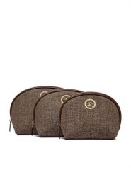 Beverly Hills Polo Club Zestaw kosmetyczek CWBEO-BHPC-U1-002-AW26 (3-PACK) Brązowy. Brązowe torebki do ręki damskie Beverly Hills Polo Club, bez wzorów, z materiału, bez dodatków. Za 129.99 zł.
