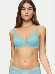 Triumph Biustonosz z fiszbiną Aura Spotlight 10216459 Niebieski. Niebieskie biustonosze Triumph, bez wzorów, z syntetyku. Za 89.30 zł.