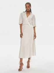 PINKO Sukienka codzienna Macbeth 103561 A1WV Beżowy Relaxed Fit. Brązowe sukienki damskie Pinko, na co dzień, bez wzorów, z wiskozy, bez kołnierzyka, bez ramiączek, proste. Za 749.99 zł.