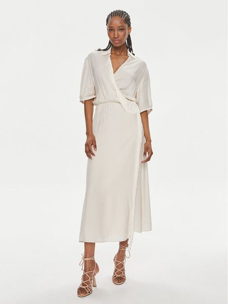 PINKO Sukienka codzienna Macbeth 103561 A1WV Beżowy Relaxed Fit. Brązowe sukienki damskie Pinko, na co dzień, bez wzorów, z wiskozy, bez kołnierzyka, bez ramiączek, proste. Za 669.99 zł.