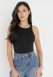 Czarne Body Eudon. Czarne koszule damskie Born2be, m, bez wzorów, bez kołnierzyka, bez ramiączek. Za 34.99 zł.