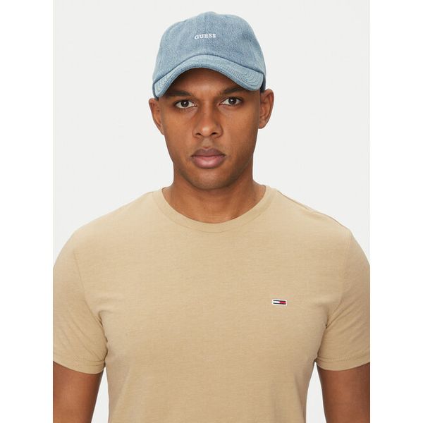 Czapka z daszkiem Guess. Niebieskie czapki i kapelusze męskie Guess, z aplikacjami. Za 99.99 zł.