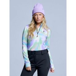 Bluza narciarska - Damska – Cabin Life – różowym wielokolorowym. Czerwone bluzy damskie POEDERBAAS, xs, bez wzorów, z elastanu, bez kaptura, narciarskie. Za 264.52 zł.