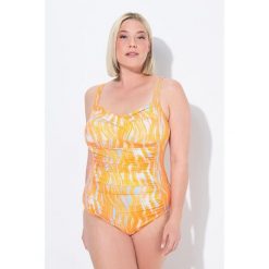 Damski Strój kąpielowy drapowanie miękkie miseczki regulowane ramiączka. Brązowe kostiumy jednoczęściowe damskie Ulla Popken, plus size, bez wzorów, z elastanu, sportowe, plus size, do pływania. Za 294.99 zł.