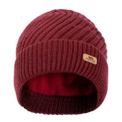 Damska Czapka Z Dzianiny Twisted Knitted Beanie. Czerwone czapki i kapelusze damskie Trespass, z aplikacjami, z dzianiny. Za 58.99 zł.