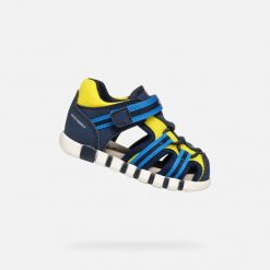 Sandały GEOX B SANDAL IUPIDOO BOY Niebieski. Niebieskie sandały męskie Geox, z syntetyku, bez zapięcia. Za 169.99 zł.