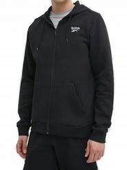 Bluza na co dzień męska REEBOK na zamek z kapturem. Czarne bluzy męskie Reebok, m, bez wzorów, z bawełny, z kapturem. Za 249.00 zł.