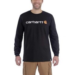 Koszulka męska z długim rękawem Carhartt Relaxed Fit Heavyweight. Czarne bluzki z długim rękawem męskie Carhartt, m, bez wzorów, bez kołnierzyka. Za 130.99 zł.