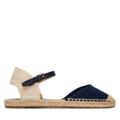 Espadryle LAUREN RALPH LAUREN. Niebieskie sandały damskie Lauren Ralph Lauren, bez wzorów, bez obcasa, bez zapięcia. Za 589.99 zł.
