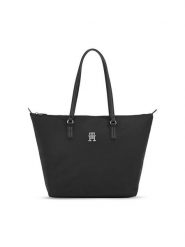Tommy Hilfiger Torebka Poppy Th Tote AW0AW15639 Czarny. Czarne torebki do ręki damskie Tommy Hilfiger, bez wzorów, z materiału, bez dodatków. Za 219.99 zł.