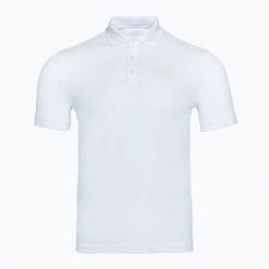 Koszulka męska EA7 Emporio Armani Train Visibility Polo. Białe koszulki polo męskie EA7 Emporio Armani, l, bez wzorów, z bawełny, klasyczne, bez ramiączek. Za 359.99 zł.