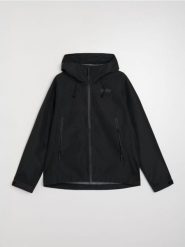 Kurtka techniczna wodoodporna z kapturem - czarny. Czarne kurtki męskie Sinsay, l, bez wzorów, z kapturem. Za 99.99 zł.