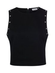 Noisy May Bluzka NMTwinkle Kobiety Bawełna (100%) czarny, XL. Czarne bluzki damskie Noisy may, xl, bez wzorów, z bawełny, bez kołnierzyka, bez ramiączek. Za 199.95 zł.