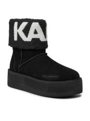 KARL LAGERFELD Botki KL48552 Czarny. Czarne botki damskie KARL LAGERFELD, z materiału, bez obcasa, na płaskiej podeszwie, bez zapięcia. Za 579.99 zł.
