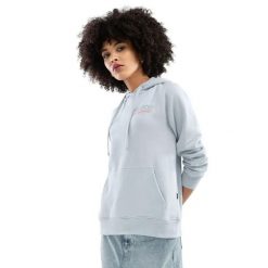 Bluza dresowa lifestyle z kapturem damska Rise-W. Niebieskie bluzy sportowe damskie SIROKO, m, bez wzorów, z bawełny, z kapturem, na fitness i siłownię. Za 78.00 zł.