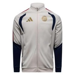 Kurtka dresowa Bayern Monachium 2026/27. Brązowe kurtki męskie Adidas, l, bez wzorów, z dresówki, bez kaptura. Za 317.00 zł.