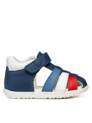 Geox Sandały B Sandal Macchia B254VA 08554 C4242 Granatowy. Niebieskie sandały chłopięce Geox, ze skóry, bez zapięcia. Za 139.99 zł.