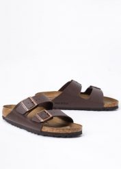 Klapki damskie Birkenstock Arizona BS (0051703). Brązowe klapki damskie Birkenstock, bez wzorów, bez obcasa, bez zapięcia. Za 319.99 zł.