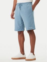 Guess Jeans Szorty sportowe M6GD49 KCPR1 Niebieski Regular Fit. Niebieskie krótkie spodenki sportowe męskie Guess Jeans, m, z aplikacjami, z bawełny. Za 299.99 zł.