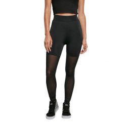 Legging kobieta z wysoką talią Urban Classics Tech Mesh. Czarne legginsy damskie Urban Classics, bez wzorów, z meshu. Za 168.00 zł.