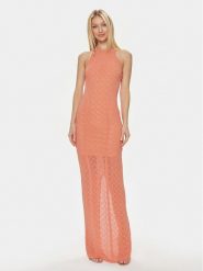 Guess Sukienka wieczorowa Belle W4GK80 Z36O0 Koralowy Slim Fit. Pomarańczowe sukienki damskie Guess, l, z aplikacjami, z syntetyku, wizytowe, bez kołnierzyka, bez ramiączek. Za 419.99 zł.