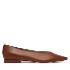 Baleriny LAUREN RALPH LAUREN. Brązowe baleriny damskie Lauren Ralph Lauren, bez wzorów, bez obcasa. Za 769.99 zł.