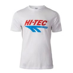 Koszulka męska Hi-Tec Retro - biała, Rozmiar L. Białe buty sportowe męskie Hi-tec, z bawełny, bez zapięcia. Za 39.99 zł.