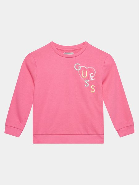 Guess Bluza K4GQ00 KA6R3 Różowy Regular Fit. Czerwone bluzy dla dziewczynek Guess, z aplikacjami, z bawełny, bez ramiączek, bez kaptura. Za 79.99 zł.