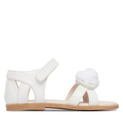 Sandały Mayoral. Białe sandały dziewczęce Mayoral, bez zapięcia. Za 189.99 zł.