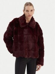 Bardot Futro Sylvie 59474JB4 Bordowy Relaxed Fit. Czerwone płaszcze damskie Bardot, bez wzorów, z futra, bez kaptura. Za 1,109.00 zł.