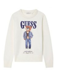 Guess Sweter L6RR04 Z2ZK2 Écru Regular Fit. Swetry dla chłopców Guess, z aplikacjami, z syntetyku, bez kołnierzyka, bez kaptura. Za 269.99 zł.