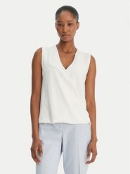 Rinascimento Bluzka CFC0128622003 Biały Regular Fit. Białe bluzki damskie Rinascimento, xs, bez wzorów, z syntetyku, bez kołnierzyka, bez ramiączek. Za 195.99 zł.